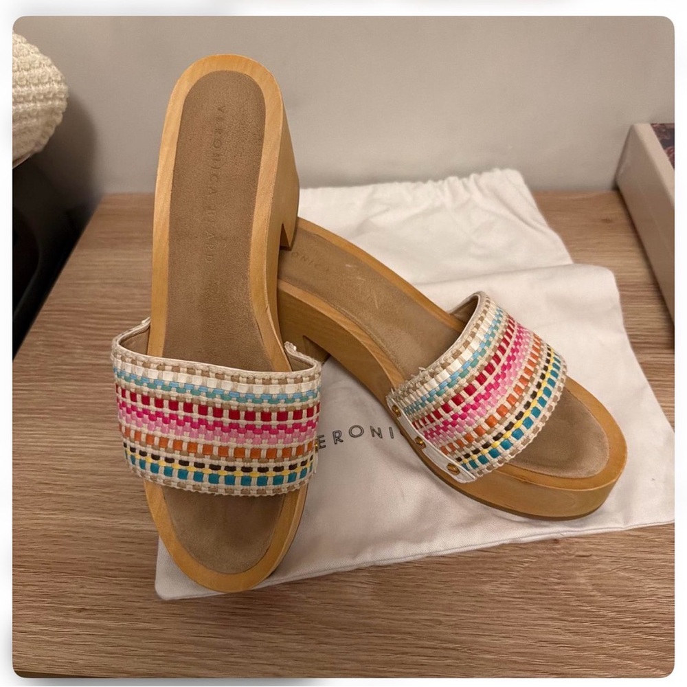 Woven Multi-Color Slide Sandals - Women